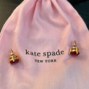 Kate Spade red and gold stud earrings